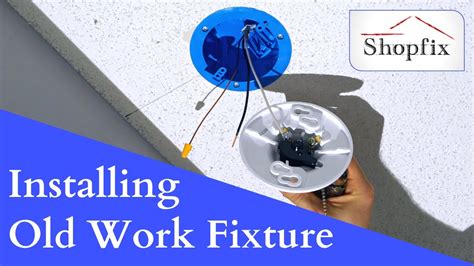 how to replace metal box outlet|install old work ceiling box.